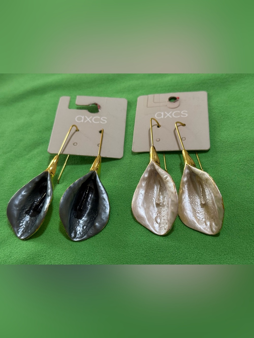 Metallic Leaf Drop Earrings Statement